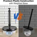 Countertop Paper Towel Holder - One-Handed Tear with Ratchet Mechanism, Weighted Base Degradable Plastic Paper Towel Stand, Black Farmhouse Kitchen Bathroom Decor Accessories
