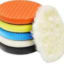 6 Pcs Polishing Pads, Buffing Pads 6.5 Inch Face for 6 Inch 150mm Backing Plate Compound Buffing Sponge Pads Cutting Polishing Pad Kit for Car Buffer Boat Polisher Compounding,Polishing & Waxing