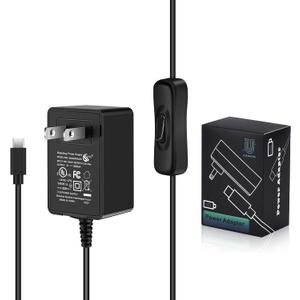 [UL Listed] iUniker Raspberry Pi Power Supply with Switch 15W 5V 3A Micro USB Raspberry Pi 3 b+ Power Switch (UL Listed)