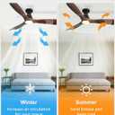 Depuley Ceiling Fans with Lights: 52-inch Smart Fan Flush Mount, Walnut