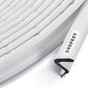 BBTO Weather Stripping Door Seal Exterior Weather Strip for Window V-Shaped Foam Kerf Garage Door Gap Blocker Soundproof Home Improvement Easy to Install(240 Feet,White)