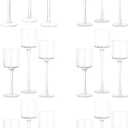 Glass Candle Holder for Table Centerpiece - Inweder Tall Tea Lights Candle Holder, Elegant Clear Long Stem Candle Holders for Pillar Candles, Floating Candle Holder for Party, Home Decor, Set of 18