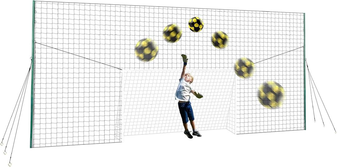 Soccer Goal & Backstop Net with Rebounder | All-in-One Backyard Soccer Training Equipment