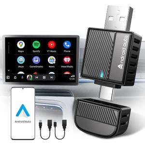 ByteWave Android Auto Wireless Adapter, 2025 NFC & Bluetooth 5.3 Convert Wired to Wireless Android Auto Car Dongle | No Latency, Dual-Band WiFi, USB-A/Type-C, Plug & Play, Mini | Fits for 2016+ Cars