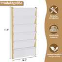 Wood 6-Tier Wall Mounted Kids Bookshelf Floating Book Shelf For Kids Rooms,Nursery & Classroom, Hanging Bookcase Organizer For Books,Toddler Book Shelf, Montessori Bookshelf, Nursery Shelves (Small), 1 Pack