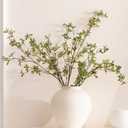 Avoeco Real Touch Artificial Japonica Leaf Branch, Artificial Greenery Stems for Home Office Wedding Vase Filler Shop Decoration (4, Medium Green)