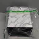 2.6 Gallon Small Office Bathroom Trash Can with Swing Lid,Living Room Bedroom Garbage can Wastebasket bin,Metal Decor Trash CanWhite Marble