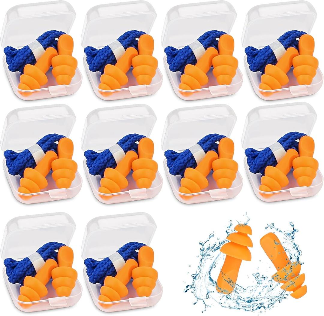 Ear Plugs for Noise Reduction, 10 Pairs Shooting Ear Protection for Gun Range, Hearing Protection for Shooters, Ear Plugs for Shooting, Silicone Ear Plugs