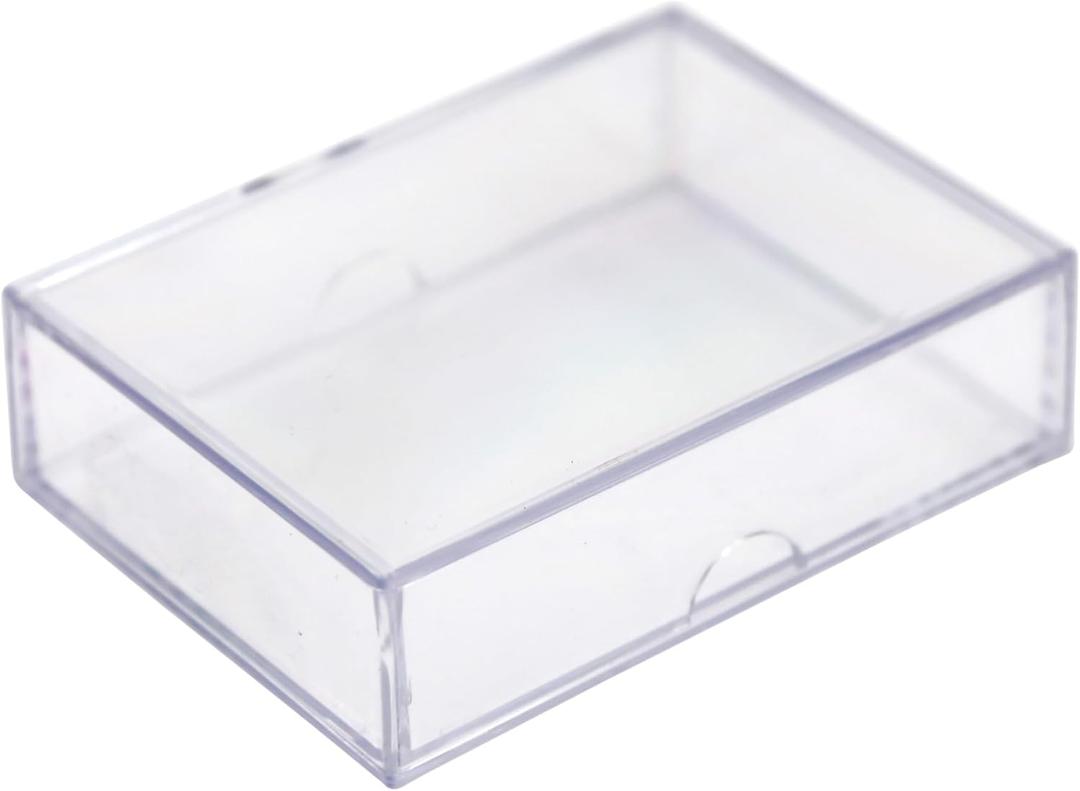 50 Pack Clear Acrylic Card Storage Boxes with Lids  3 1/2" L x 2 1/2" W x 1" H Baseball Card Storage Box, Sports Card Boxes, Magic Card Storage Box and Playing Card Case  Made in USA