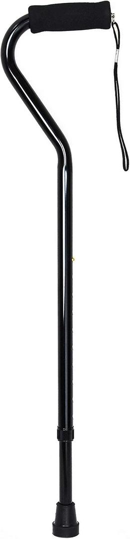 McKesson Cane, Offset-Handle, Aluminum, Black, Adjustable Height 30 in to 39 in, 1 Count