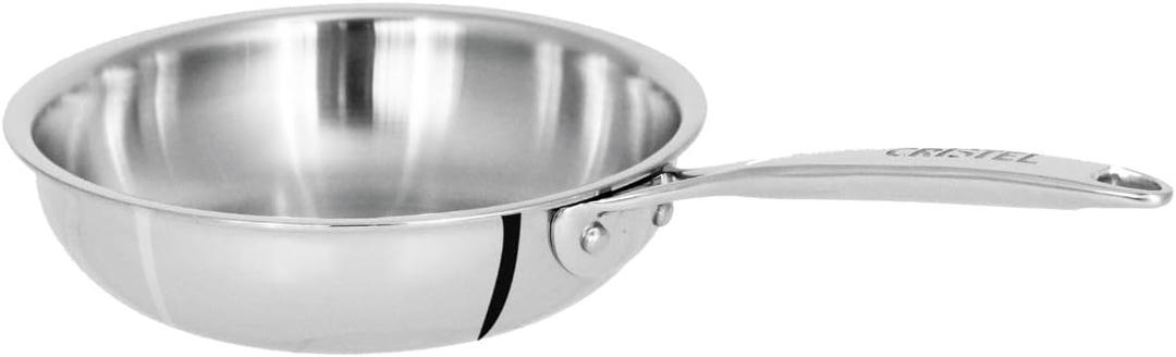 Cristel Castel'Pro Mini Frying Pan, 4" Diameter, 3-Ply Construction, Safe for All Hobs + Induction