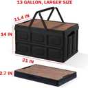 Collapsible Storage Bins Box with Lids and Handle, 13 Gallon 50L Portable Plastic Storage Crate Containers Totes, Instacrate Stackable Foldable Camping Basket Supplies for Camp Fishing Car RV, Office