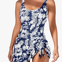 Eomenie One Piece Swimdress Swimsuits for Women Tummy Control Swim Dresses Skirt Bathing Suit, Size -M