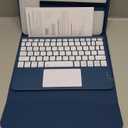 Harvopu Compatible for iPad 11th 10th Generation Case with Keyboard, Folio Cover with Pencil Holder, Multi-Touch Trackpad, 7 Color Backlit, Detachable Keyboard for iPad (A16) 11th/10th Gen (Navy Blue)