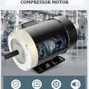 Electric Motor, 1HP Air Compressor Motor, 1725 RPM General Purpose Motor, Three Phase Motor 56C Frame 5/8" Shaft Diameter Rolled Steel Shell 60HZ 230V/460V TEFC