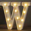 HXWEIYE Light Up Letters LED Marquee Letters Lights Sign 26 Alphabet and 10 Number Big Lights Letter for Party Birthday Bar Battery Powered Christmas Decor Letter Lights (Warm White W)