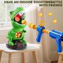 Movable Dinosaur Shooting for Toys Kids 4-6, Electronic Kids Target Games w/Air Pump Launcher, LCD Score Record, Sound, 24 Foam Balls, Birthday Gifts for 3 4 5 6 7 8 9 Year Old Boys Girls