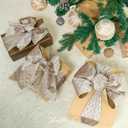 MAYREEL 4 Inch Taupe and Gold Velvet Wired Ribbon Metallic Diamond Glitter Grid for Christmas Gift Wrapping Floral Craft Bows Wreaths Garland Wedding Holiday Decor 10 Yards