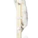 ANWA 32" Tall Cat Scratching Posts for Indoor Cats, 3-in-1 Cat Scratching Post with Plush Toys, Premium Sisal Post for Cats at All Ages with Reinforced Stable Base, Cream White