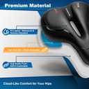 Topcrown Bike Seat, Comfort Wide Bicycle Seat for Men Women, Waterproof Bike Saddle with Dual Shock-Absorbing Balls & Memory Foam Cushion Fit for Mountain, Road, Stationary, Exercise Bike