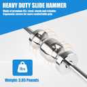 Clatoon Inner CV Axle Puller Tool with 5/8"-18 Slide Hammer, Slide Hammer Puller Set with 63mm 48mm CV Joint Fork Adapter, Axle Removal Tool for Front Wheel Drive Bearing & Joint Extraction