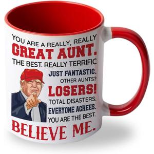 Mothers Day Gift for Aunt - Best Aunt Ever Mug - Auntie Gift Ideas from Niece Nephew - Great Auntie Gifts for Birthday, Christmas, Valentine, Anniversary - Funtie Ceramic Mug 11oz