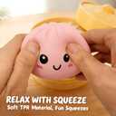 Pink Dumpling Squishies with Box,New Mystery Squishys Dumplings Stress Relief Balls Fidget Sensory Toy,Bao Bun with Food Steamer Stretchy Desk Squeeze Toys