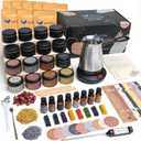 SoftOwl Premium Soy Candle Making Kit - Black Edition - Full Set with Electric Melter - Soy Wax, Big 16 Tins, 8 Pleasant Scents, 8x2 Color Dyes & More - Perfect as Home Decorations