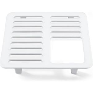 Maasechs 1 Pcs Cast Iron Porcelain Grate Floor Drain Cover 9-1/4" W x 9-1/4" L x 1-1/4h Ceramic Surface Cast Iron Cover Strainer Top 12" x 12" Floor Sinks (Square Ename Three-quarters Lid)
