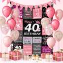 Sruemiul 40th Birthday Gifts for Women - 40th Birthday Decorations for Women - 40 Year Old Bday Gifts - Happy 40TH Bday Gift Ideas for 40 Year Old Woman - 1986 & 40th Birthday Blanket 50"x60"