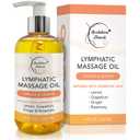 Lymphatic Massage Oil for Massage Therapy | 100% Natural Lymphatic Drainage Oil | Premium Quality with Arnica, Lemon & Ginger | for Post Surgery Recovery & Detox | 8oz by Brookethorne Naturals