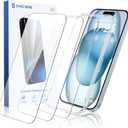SYNCWIRE Screen Protector for iPhone 15 [6.1 inch], Reinforced Tempered Glass with Easy Installation Frame, Bubble Free, HD Clear, Shatterproof, Scratch Resistant, Case Friendly, 3 Pack
