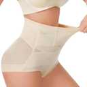Dulchany Tummy Control Shapewear Panties for Women Body Shaper Seamless Underwear Panty Girdle, Beige XX-Large