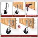 Gate Wheels with Side Brake, Spring Loaded Gate Casters for Farm Yard and More Max Load Capacity 220lbs