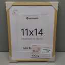 upsimples 11x14 Picture Frame, Natural Solid Wooden Picture Frames, Display 8x10 with Mat or 11 x 14 Without, Vertical or Horizontal Wall Hanging, 1 Pack, Natural