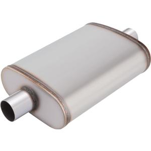 LCGP 2 inch Universal Muffler, Performance Chamber Exhaust Muffler, 2" Center In/Out, 20" Overall Length Straight-Through Performance with Stainless Steel Muffler for Truck, Cars(2''Inlet/Outlet)
