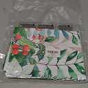 AYTTBIS Christmas Green Leaves Curtain Valance for Windows Poinsettia Flower Balls Rod Pocket Window Treatments 1 Panel Short Curtains for Kitchen Windows Bathroom Bedroom, 54 x 18 Inch