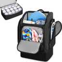 Fasrom Mesh Beach Backpack with Insulated Cooler Compartment, Wet Dry Separation Beach Bag, Large Capacity Tote for Swim (Black)