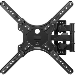 MOUNTUP Full Motion TV Wall Mount for Most 26-60 Inch TVs, Max VESA 400x400mm Wall Mount TV Bracket with Swivel Tilting Extension Level Adjustment for LED LCD Flat Curved TVs Up to 77 LBS, MU0018 (Arm: 15.3")