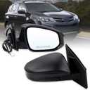 Right Passenger Side Door Mirror Compatible With 2013 2014 2015 Toyota RAV4 With Power Glass Manual Folding Black Replace#TO1321309 879100R070(3 Pins)