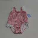 LIZENS One Piece Swimsuit for Girls Swimwear with Ruffled Children Bathing Suit,7-8 Y