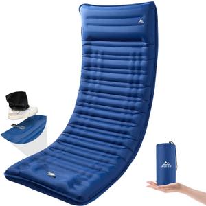 Camping Sleeping Pad, Extra Thickness 4.7 Inch Inflatable Sleeping Mat Ultralight Waterproof Camping Mat with Built in Pump Air Mattress for Backpacking, Hiking, Tent, Travel (Single, Navblue)
