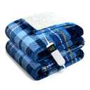 Electric Blanket Heated Throw, Soft Flannel 50"x60" Plaid Heating Blanket with 8 Hours Auto Off 10 Fast Heating Levels Machine Washable Sherpa Heated Blanket with Overheating Protection