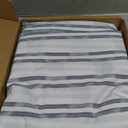 Amazon Basics Geometric Jacquard Fabric Shower Curtain for Bathroom, Lightweight, Waterproof and Washable, 72" W x 98" L, Grey Striped