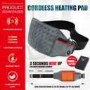 Vofuoti Cordless Heating Pad, Portable Heated Pad with Battery and 3 Heat Settings, Rechargeable Electric Heating Pads for Back, Abdomen, Gifts for Women Men