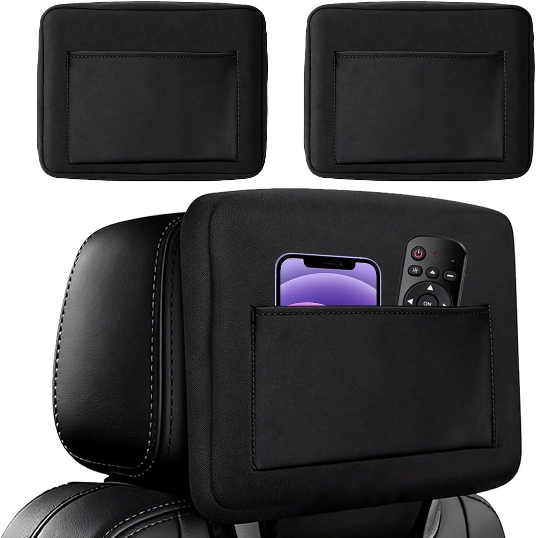 Upgraded 10mm Thick Padded Protective Cover for 2021-2025, 2026 GMC Yukon/Tahoe/Suburban & Cadillac Escalade, Premium Rear Screen Protectors with Storage Pocket & Drawstring, Anti-Shock Shield, 2-Pack