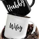 MAINEVENT Wifey Hubby Mugs Set of 2 Coffee Mug 11 Ounce, Husband Wife Gift, His Hers Coffee Cup