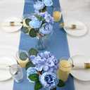 80Pcs Artificial Flowers Combo Set, Fake Silk Flowers Decor with Stems for DIY Roses Wedding Party Centerpieces Bridal Bouquets Cake Decorations Arrangements Indoor Outdoor(Blue)