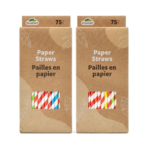  Paper Straws Jumbo Pack 75 Count, 2 Pack