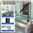 Handrails for Outdoor Steps, Single Post Wrought Iron Handrail for 1, 2, 3 Step, Outdoor Stair Rail Handrails with DIY Took Kit, 37" H Black Hand Rail Powder Coating for Concrete Steps or Wood Stairs